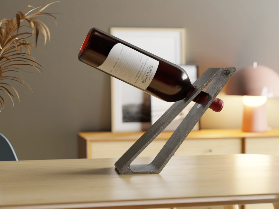 Gravity-Defying Wine Holder